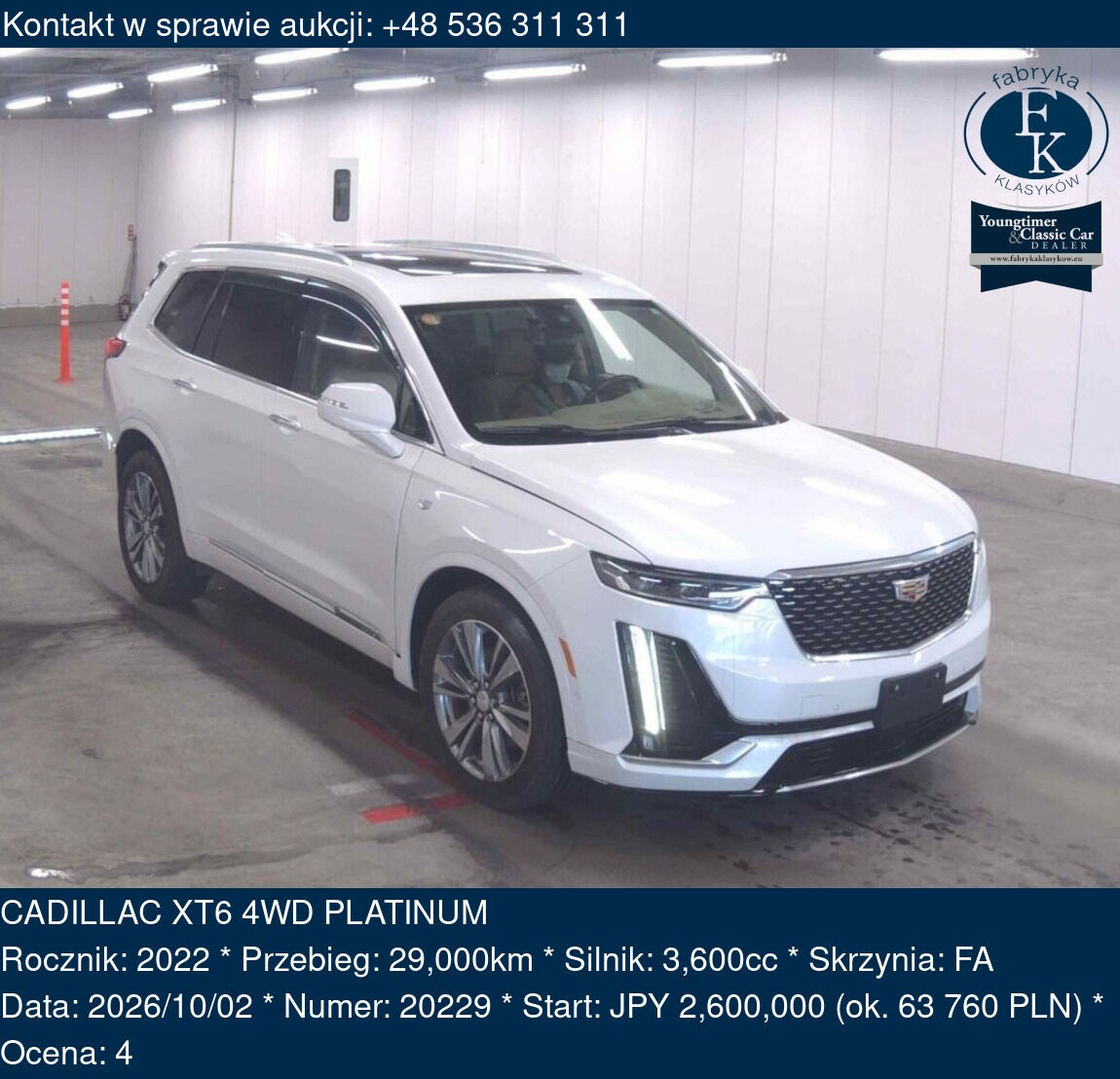 CADILLAC XT6 4WD PLATINUM 2022 - zdjęcie 2