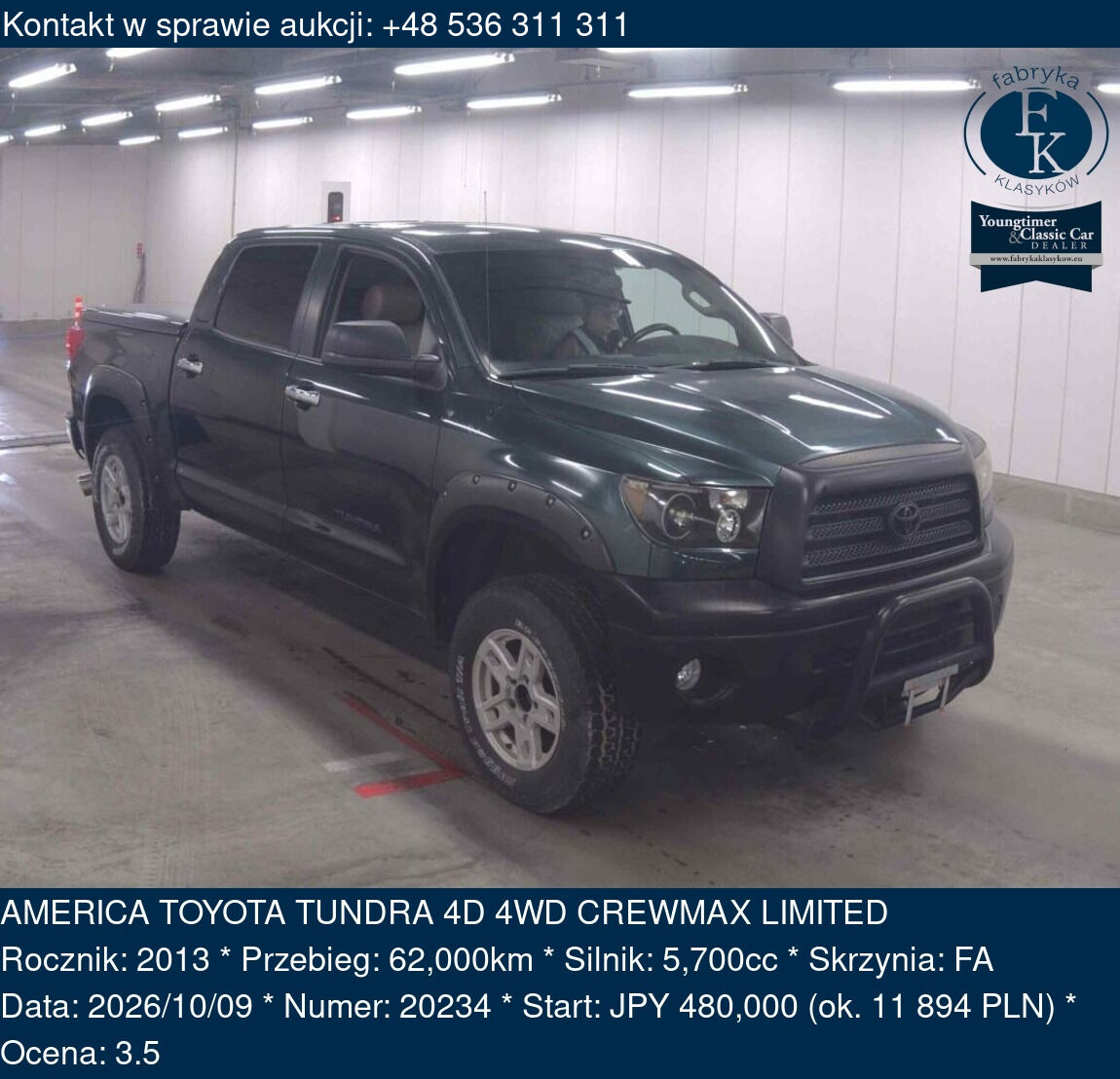 AMERICA TOYOTA TUNDRA 4D 4WD CREWMAX LIMITED 2013 - zdjęcie 2