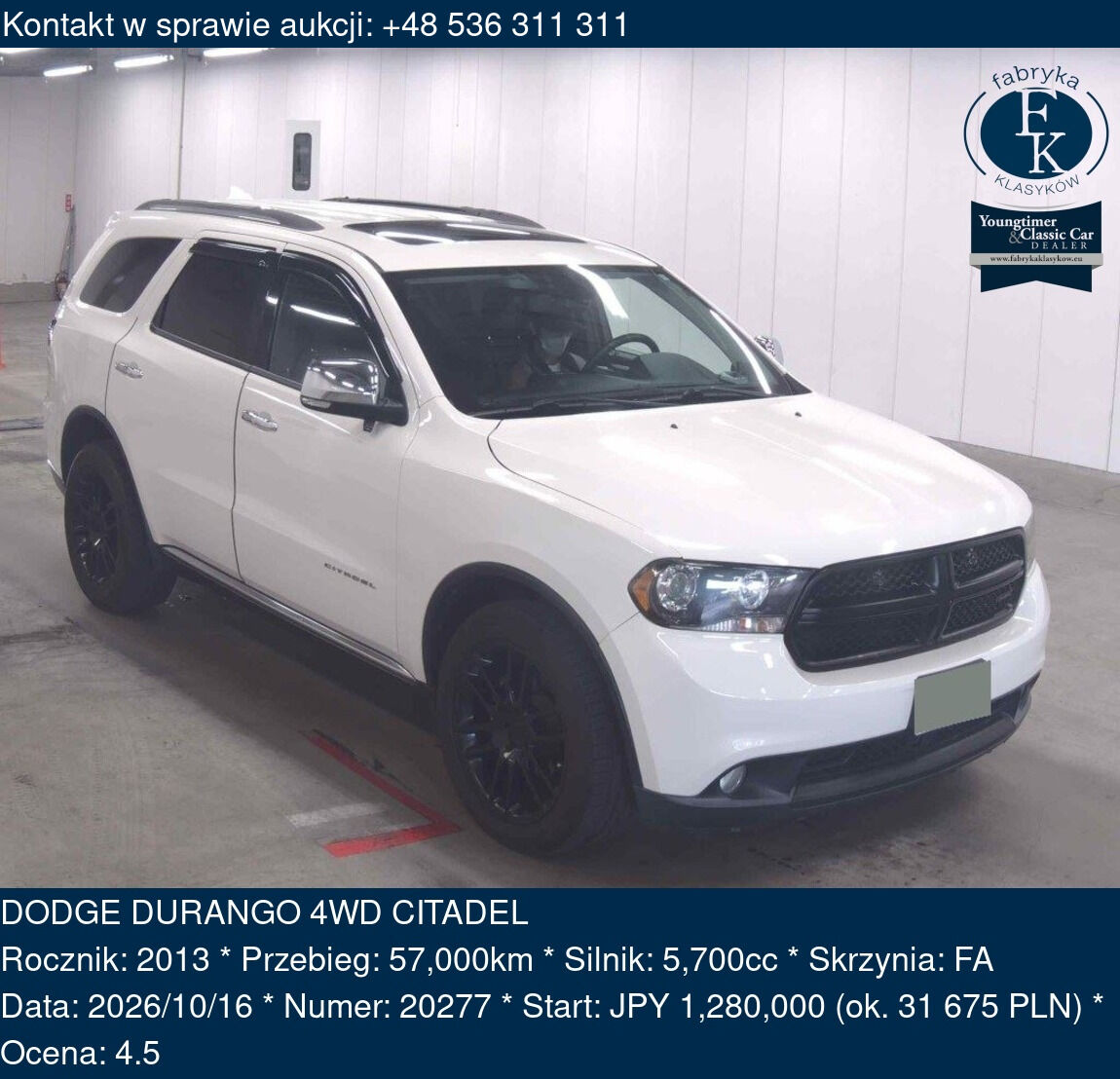 DODGE DURANGO 4WD CITADEL 2013 - zdjęcie 2
