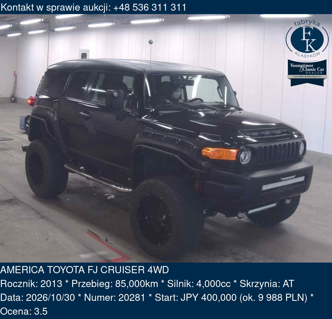 AMERICA TOYOTA FJ CRUISER 4WD 2013 - zdjęcie 2