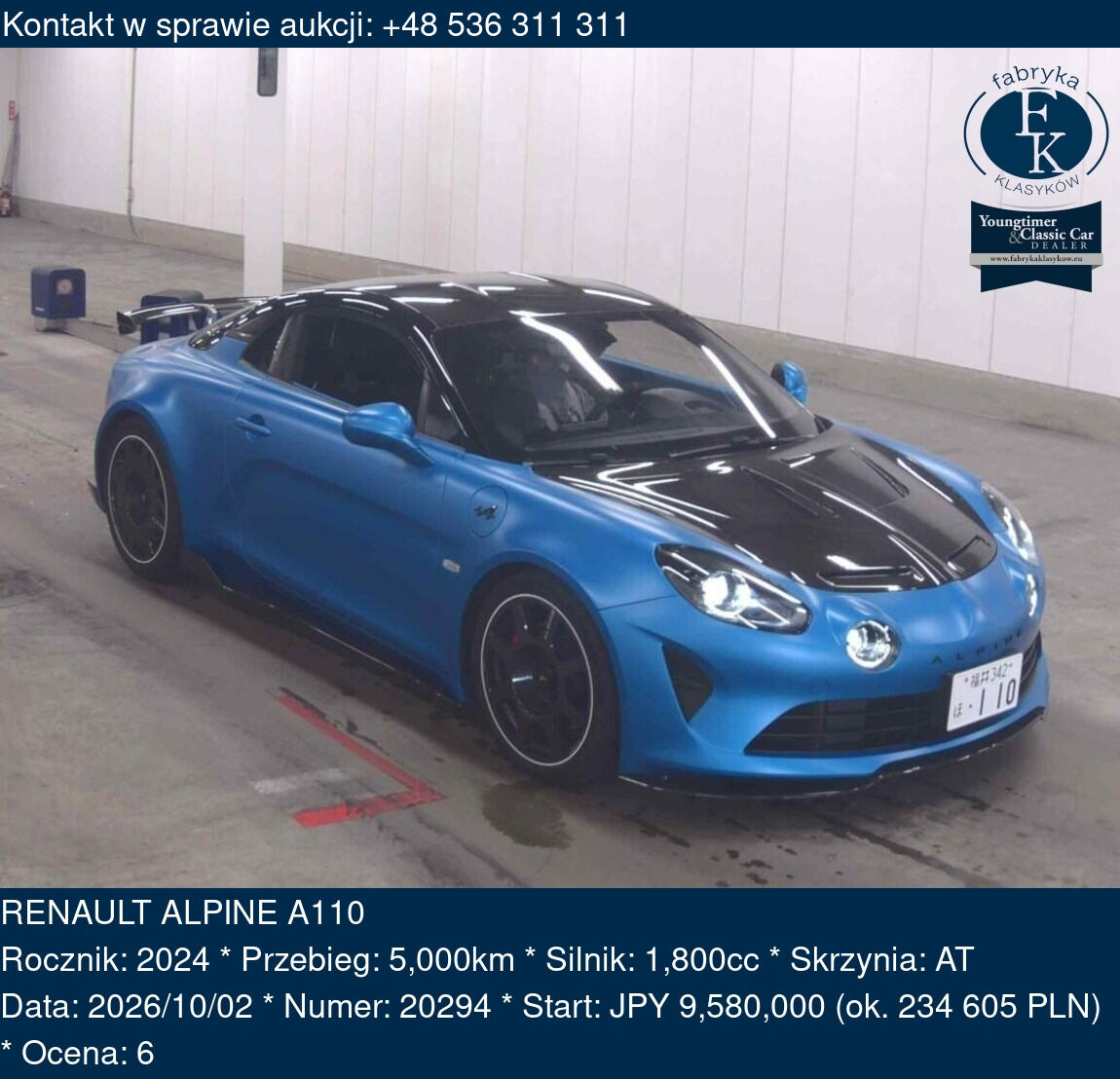 RENAULT ALPINE A110 2024 - zdjęcie 2