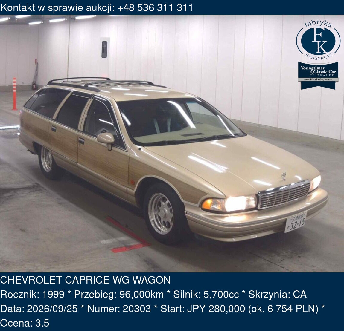 CHEVROLET CAPRICE WG WAGON 1999 - zdjęcie 2