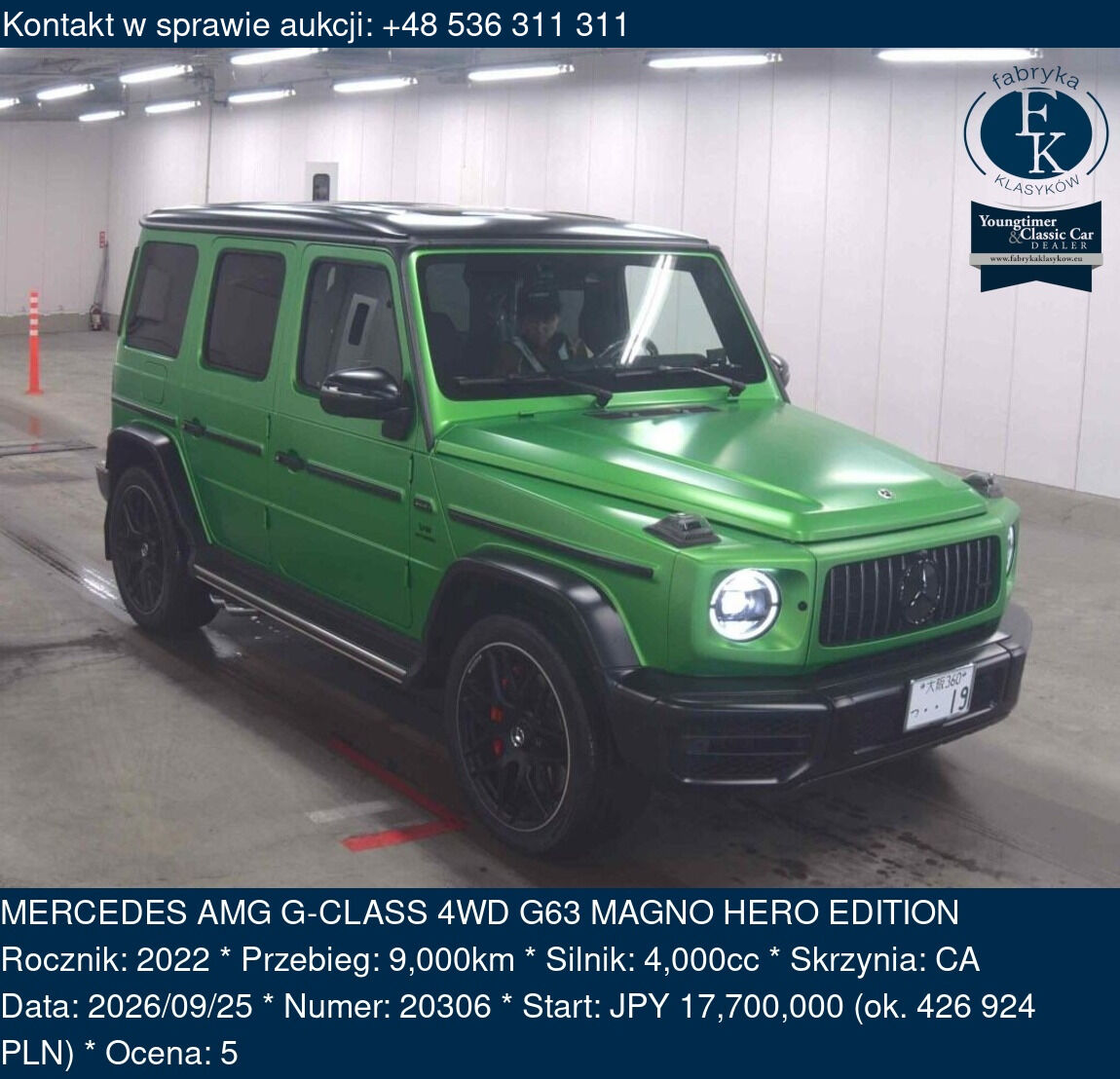 MERCEDES AMG G-CLASS 4WD G63 MAGNO HERO EDITION 2022 - zdjęcie 2