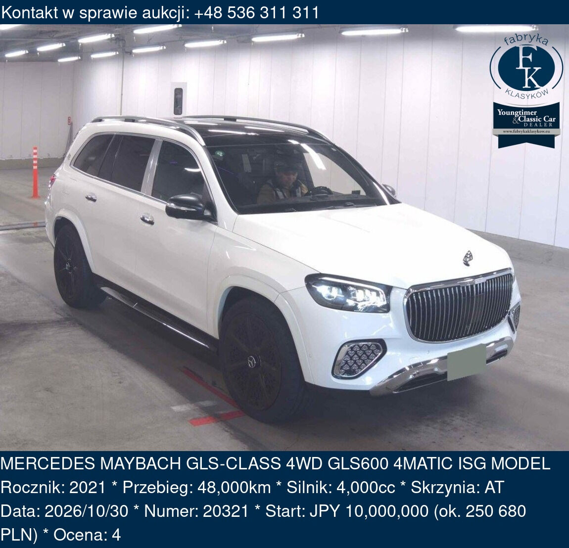 MERCEDES MAYBACH GLS-CLASS 4WD GLS600 4MATIC ISG MODEL 2021 - zdjęcie 2