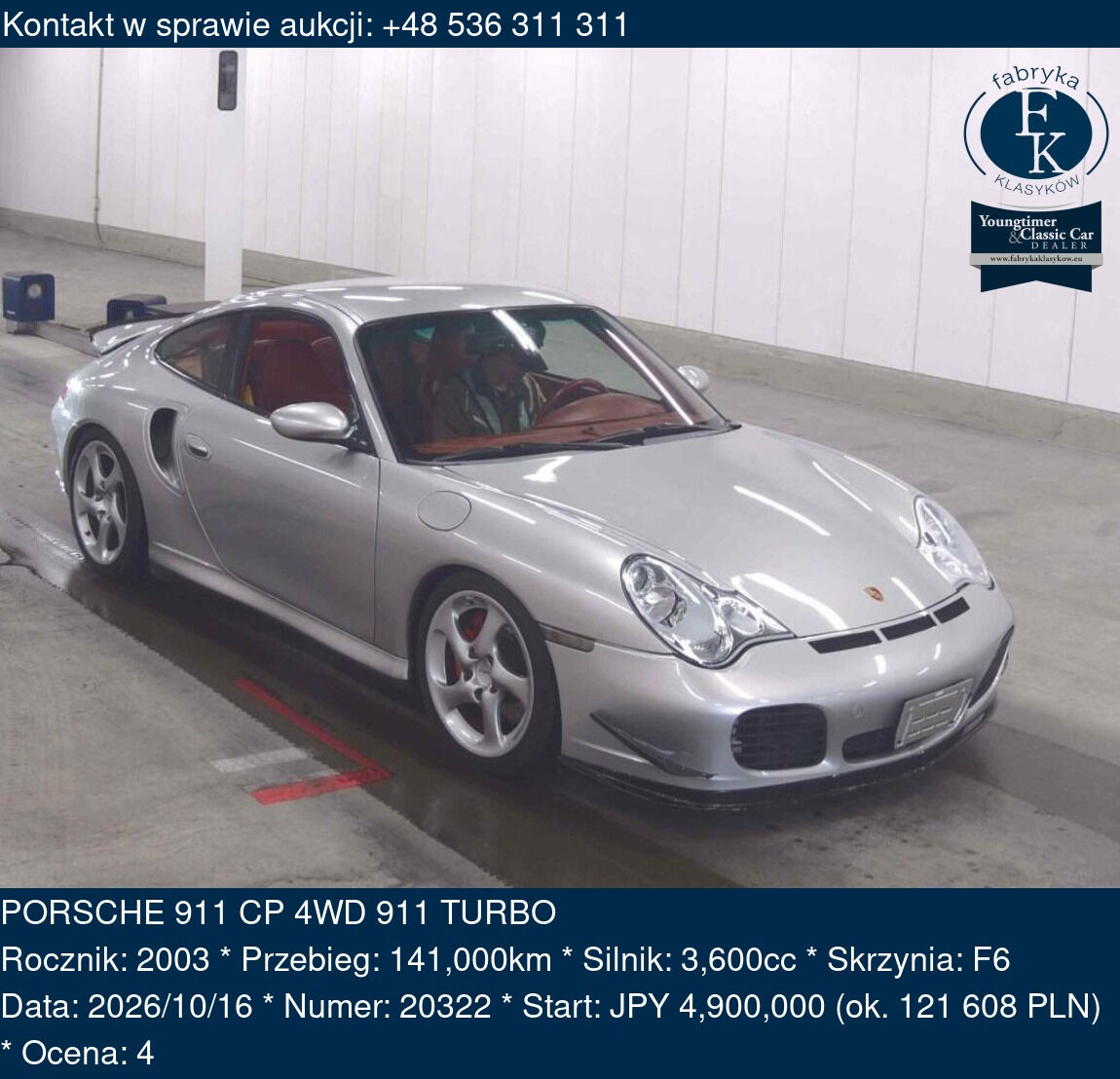 PORSCHE 911 CP 4WD 911 TURBO 2003 - zdjęcie 2