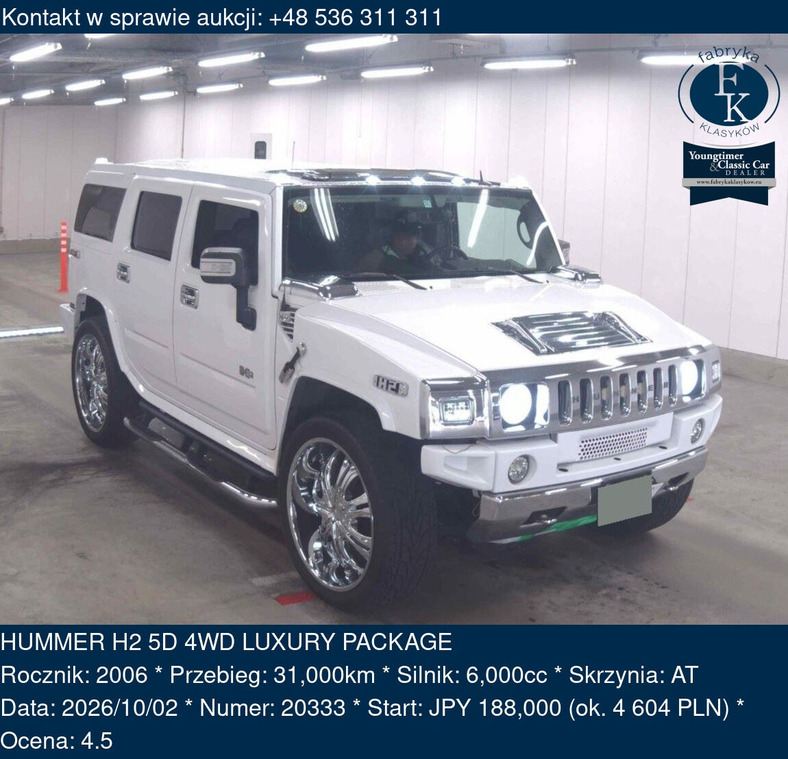 HUMMER H2 5D 4WD LUXURY PACKAGE 2006 - zdjęcie 2