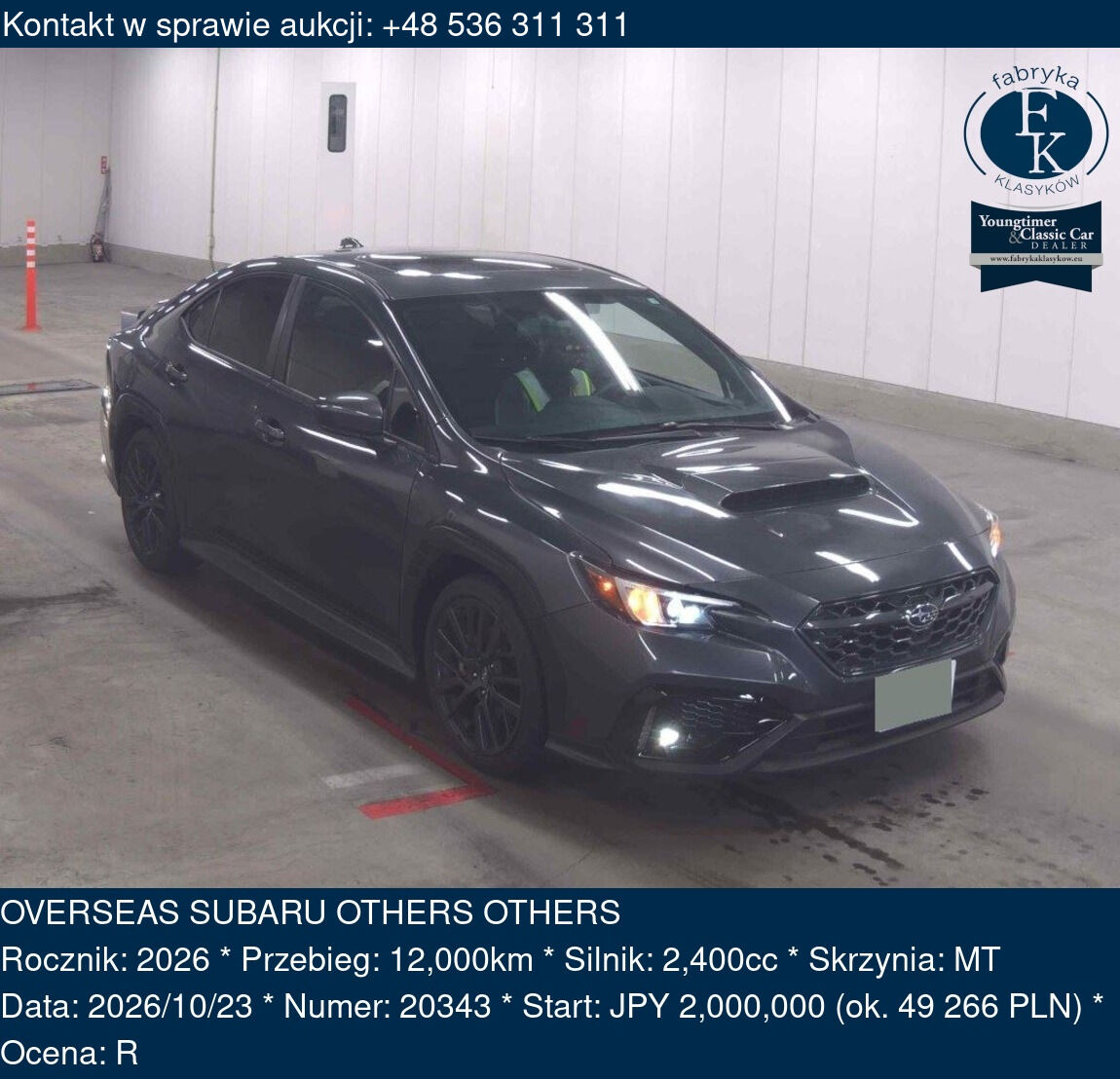 OVERSEAS SUBARU OTHERS OTHERS 2026 - zdjęcie 2
