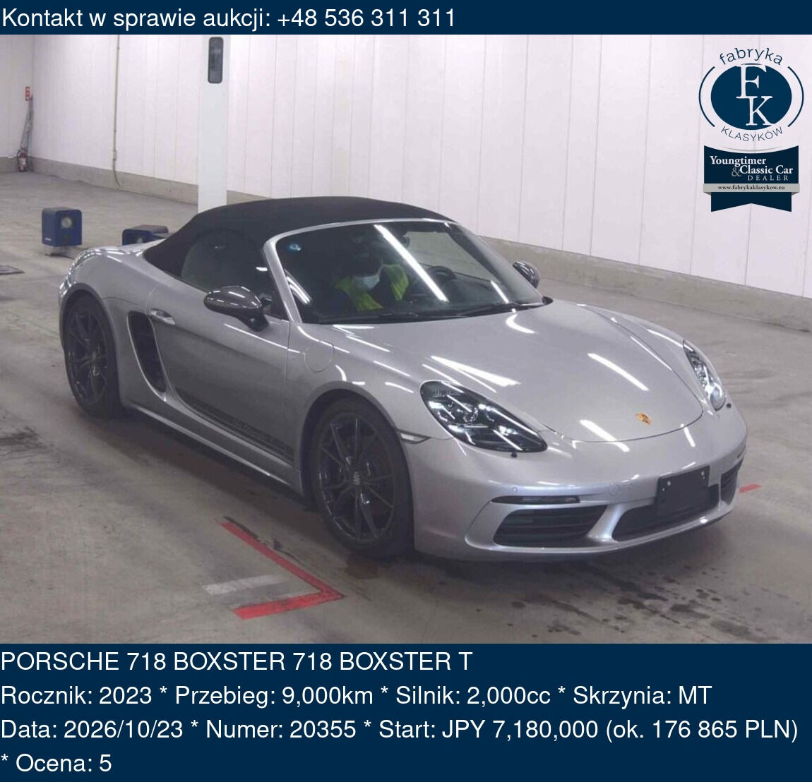 PORSCHE 718 BOXSTER 718 BOXSTER T 2023 - zdjęcie 2