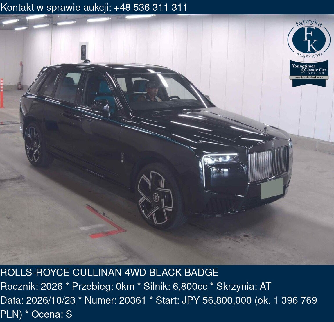 ROLLS-ROYCE CULLINAN 4WD BLACK BADGE 2026 - zdjęcie 2