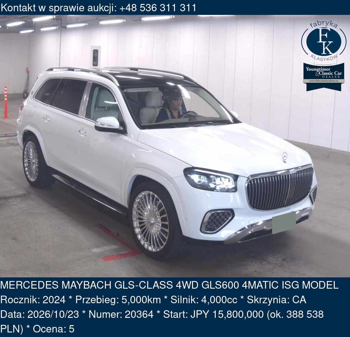 MERCEDES MAYBACH GLS-CLASS 4WD GLS600 4MATIC ISG MODEL 2024 - zdjęcie 2