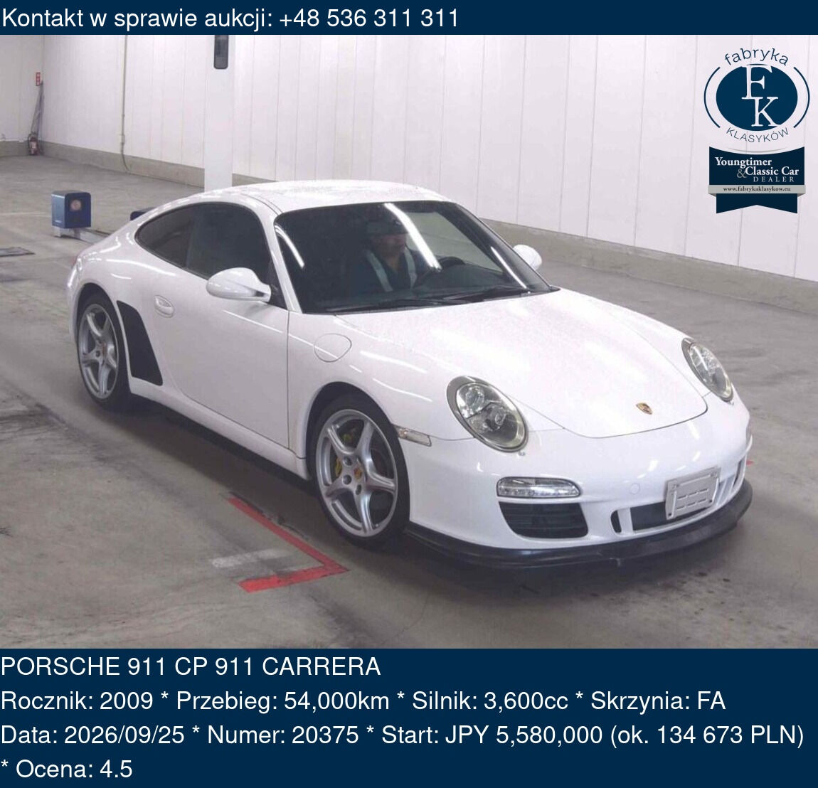 PORSCHE 911 CP 911 CARRERA 2009 - zdjęcie 2