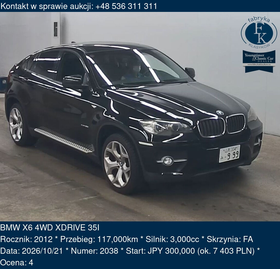 BMW X6 4WD XDRIVE 35I 2012 - zdjęcie 2
