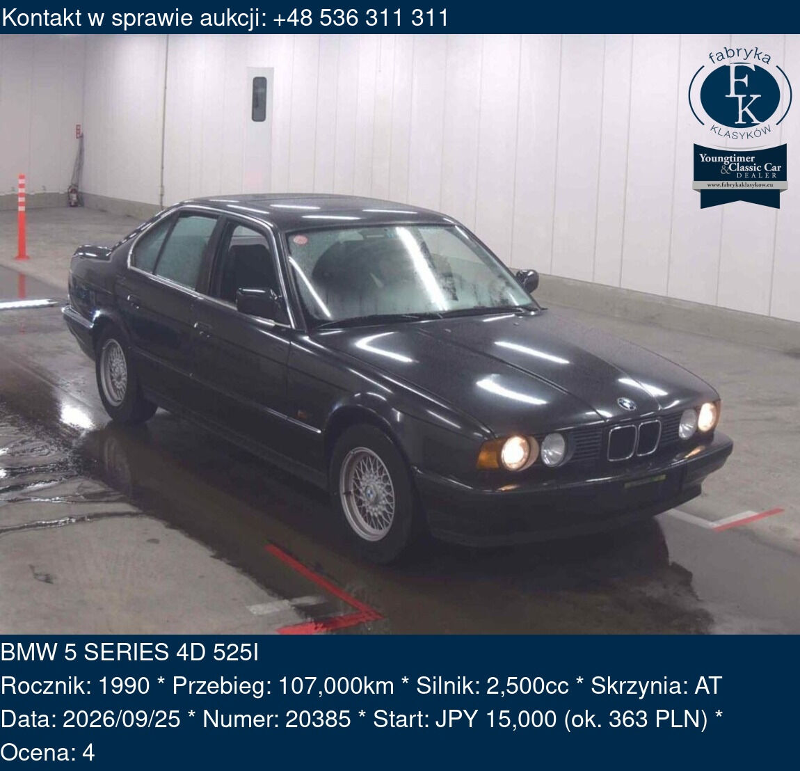 BMW 5 SERIES 4D 525I 1990 - zdjęcie 2