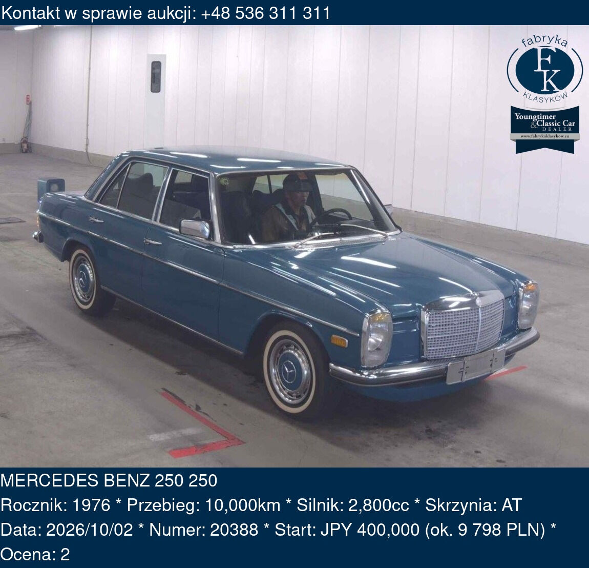 MERCEDES BENZ 250 250 1976 - zdjęcie 2