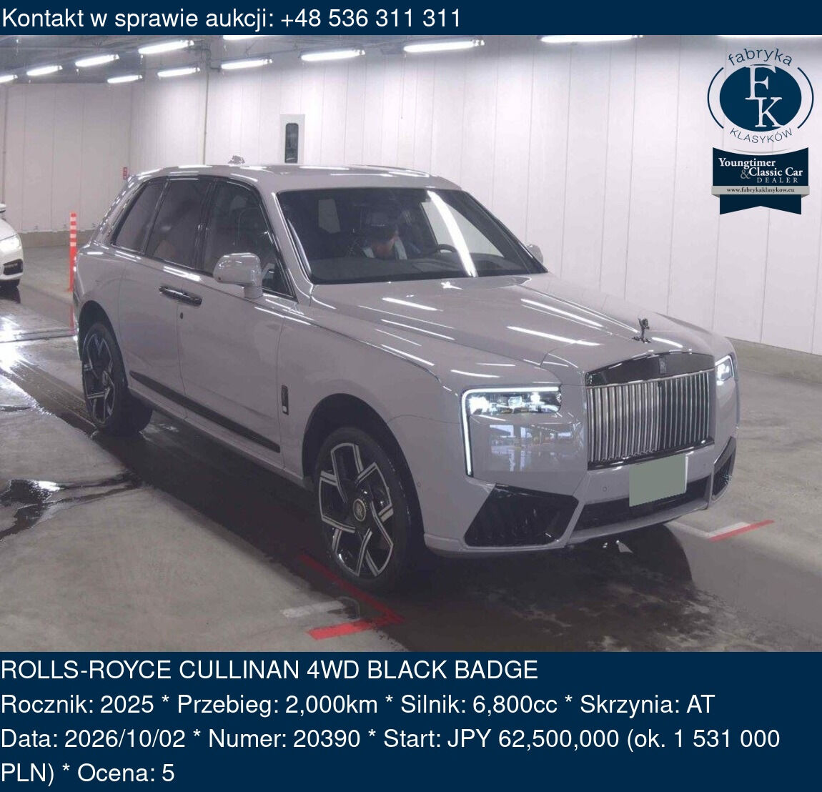 ROLLS-ROYCE CULLINAN 4WD BLACK BADGE 2025 - zdjęcie 2