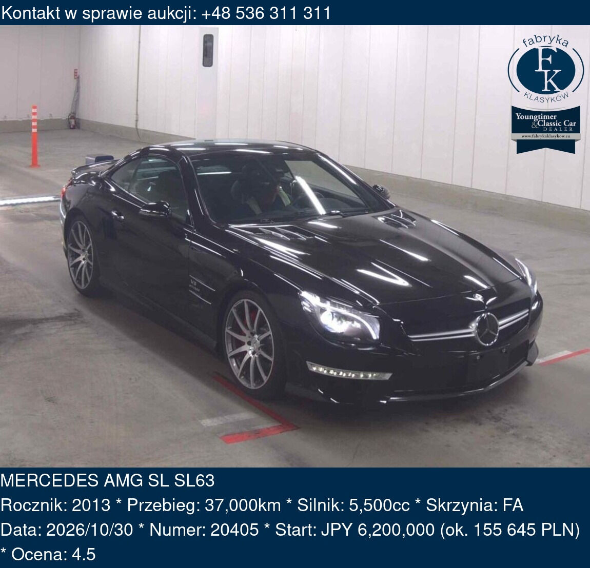 MERCEDES AMG SL SL63 2013 - zdjęcie 2
