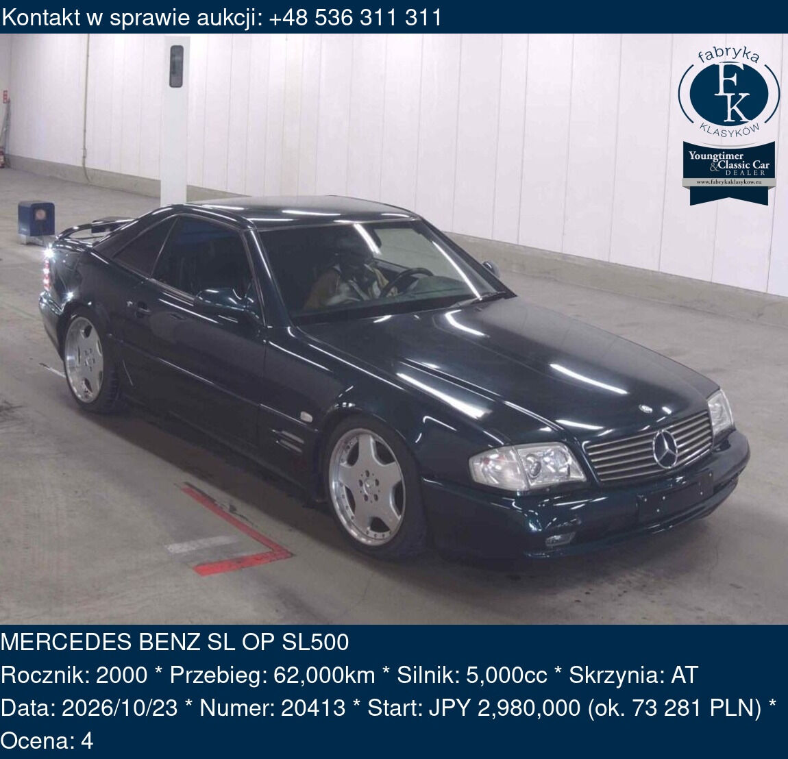 MERCEDES BENZ SL OP SL500 2000 - zdjęcie 2