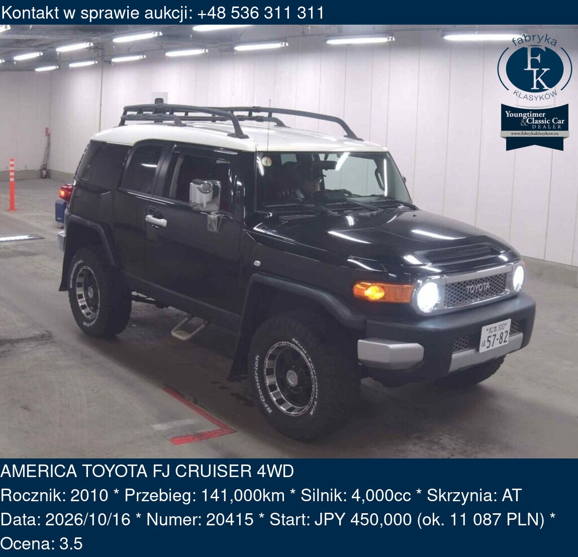 AMERICA TOYOTA FJ CRUISER 4WD 2010 - zdjęcie 2