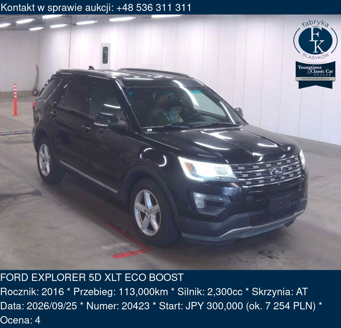FORD EXPLORER 5D XLT ECO BOOST 2016 - zdjęcie 2