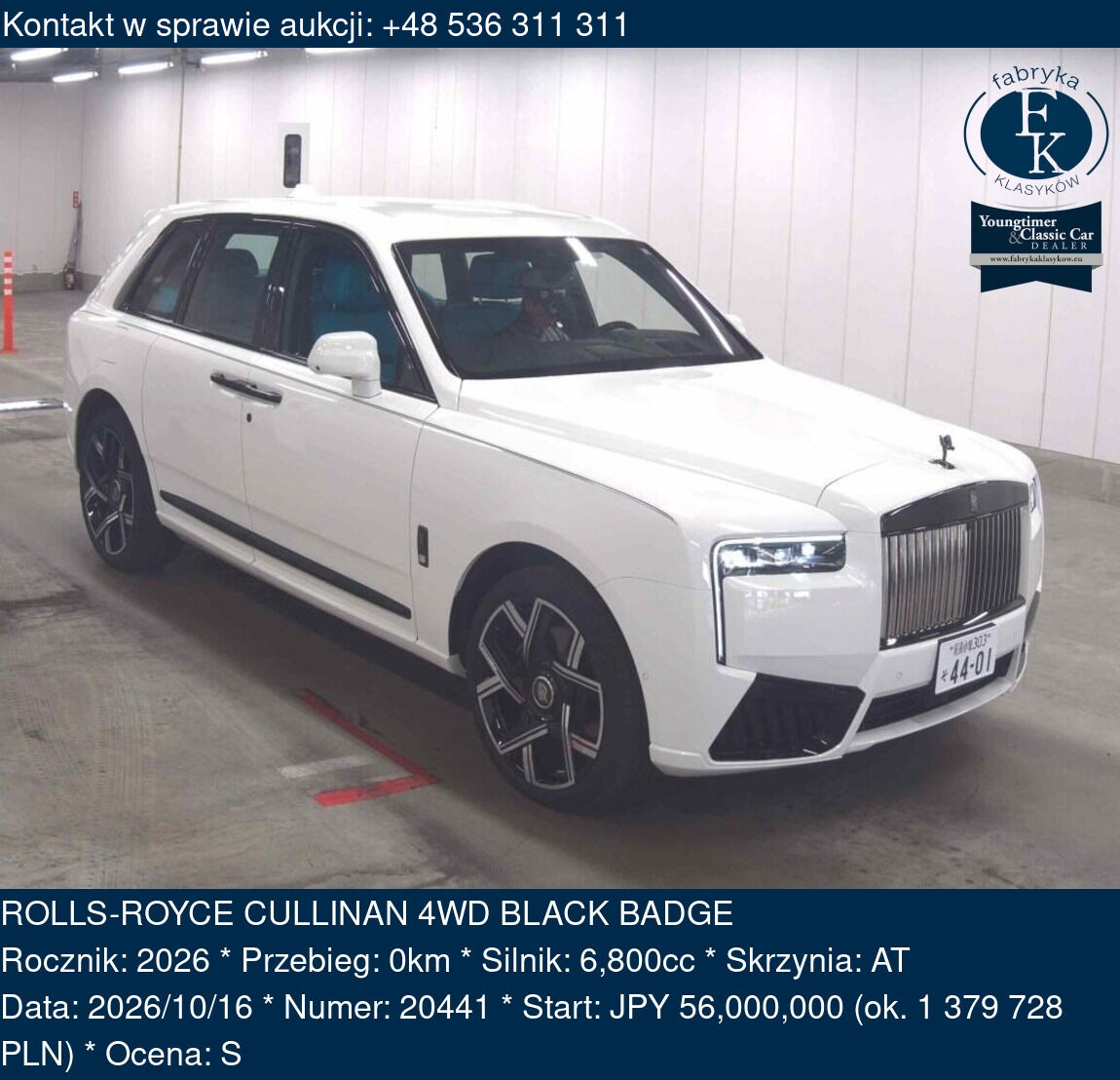 ROLLS-ROYCE CULLINAN 4WD BLACK BADGE 2026 - zdjęcie 2