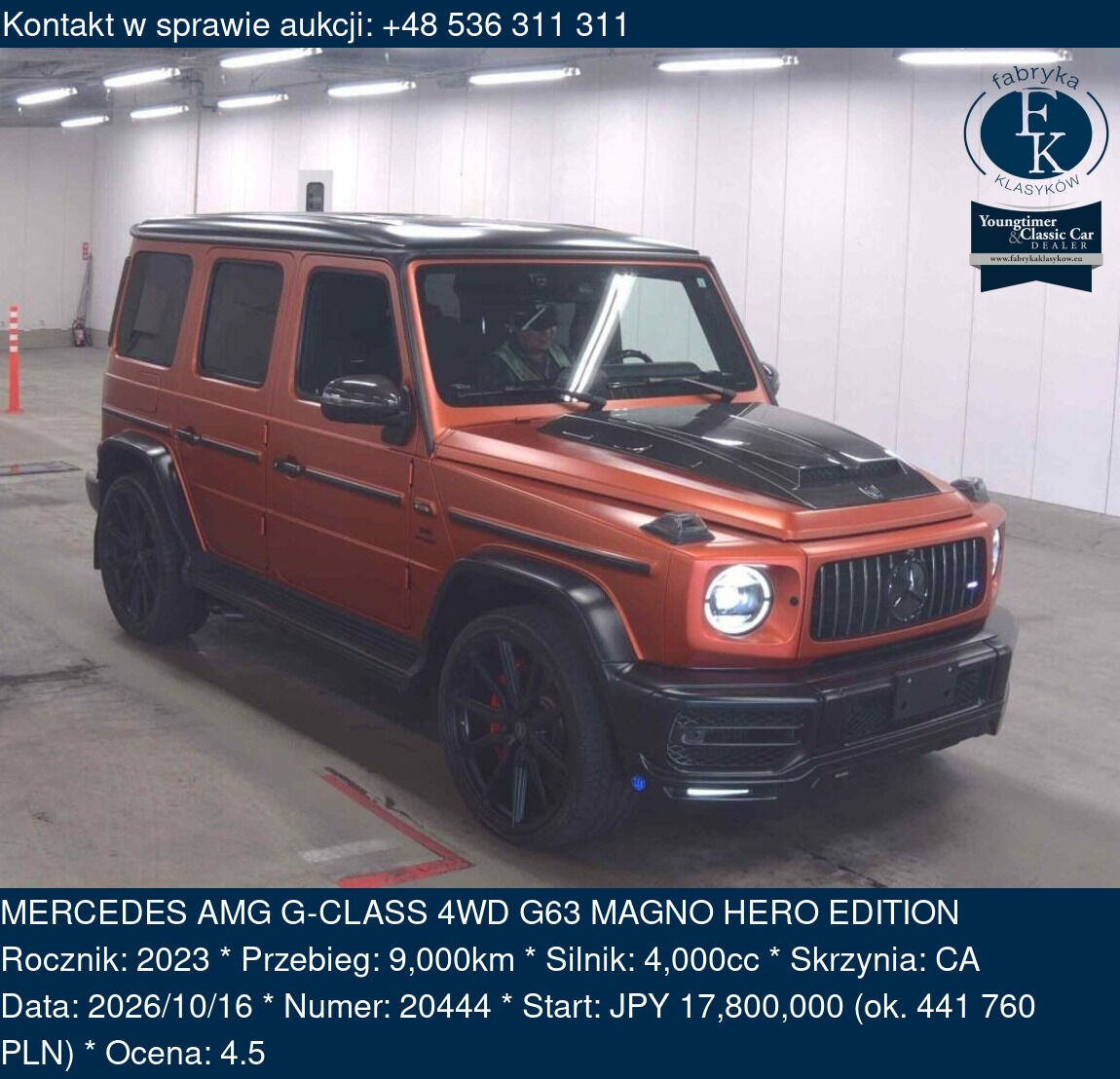 MERCEDES AMG G-CLASS 4WD G63 MAGNO HERO EDITION 2023 - zdjęcie 2