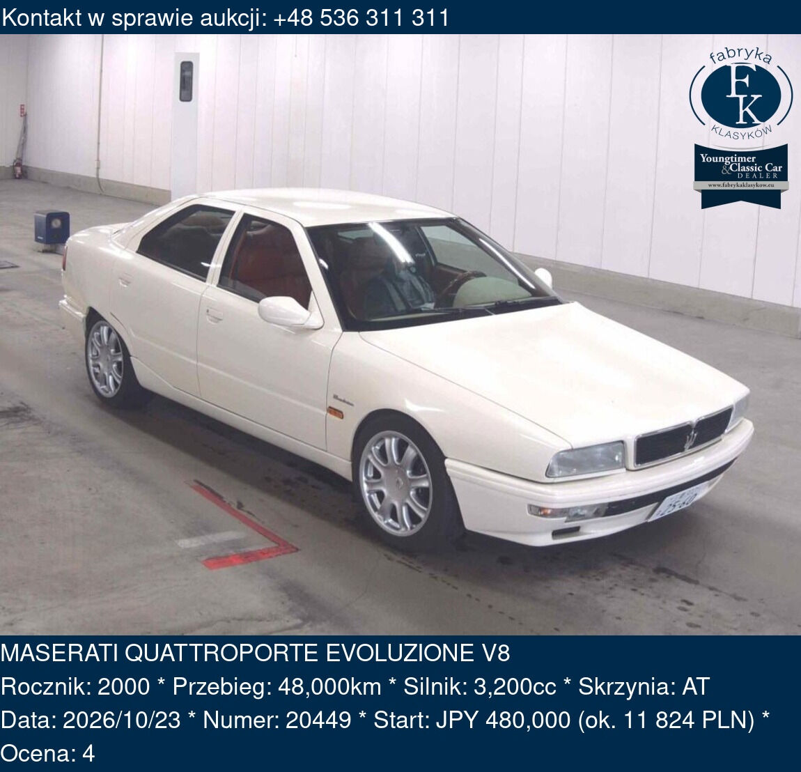 MASERATI QUATTROPORTE EVOLUZIONE V8 2000 - zdjęcie 2
