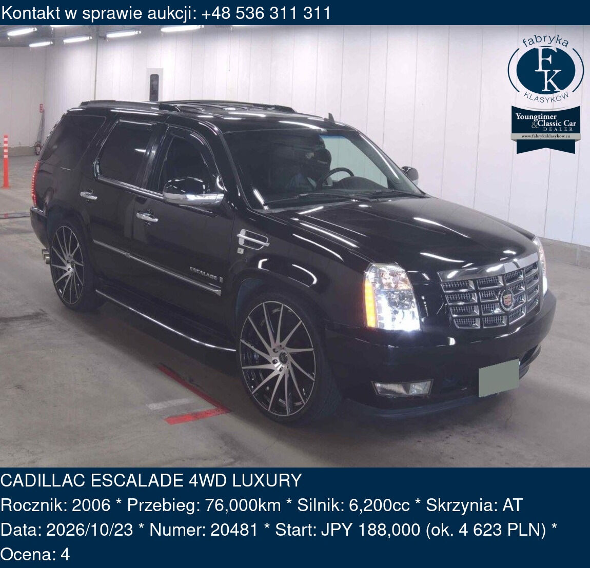 CADILLAC ESCALADE 4WD LUXURY 2006 - zdjęcie 2