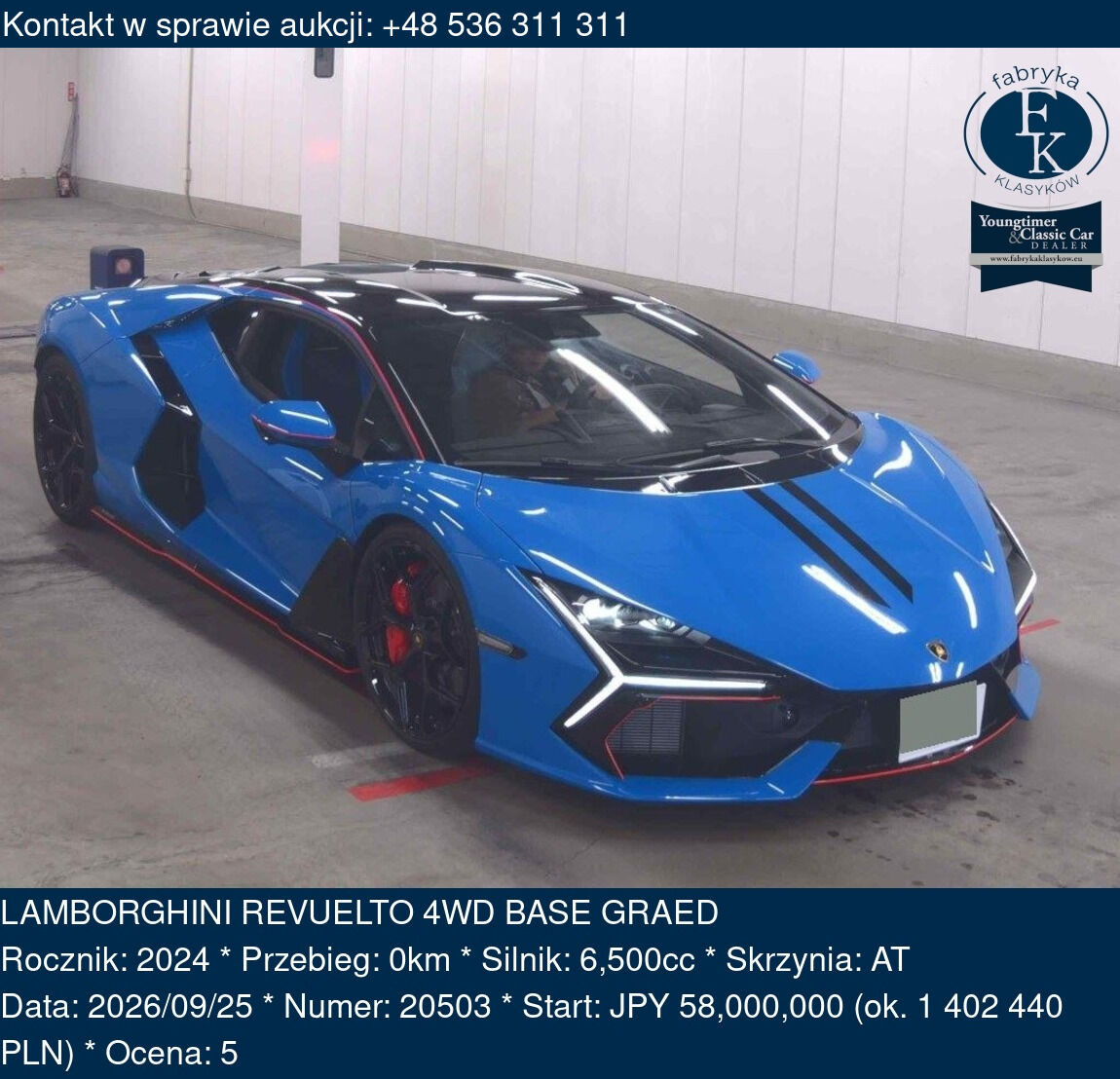 LAMBORGHINI REVUELTO 4WD BASE GRAED 2024 - zdjęcie 2