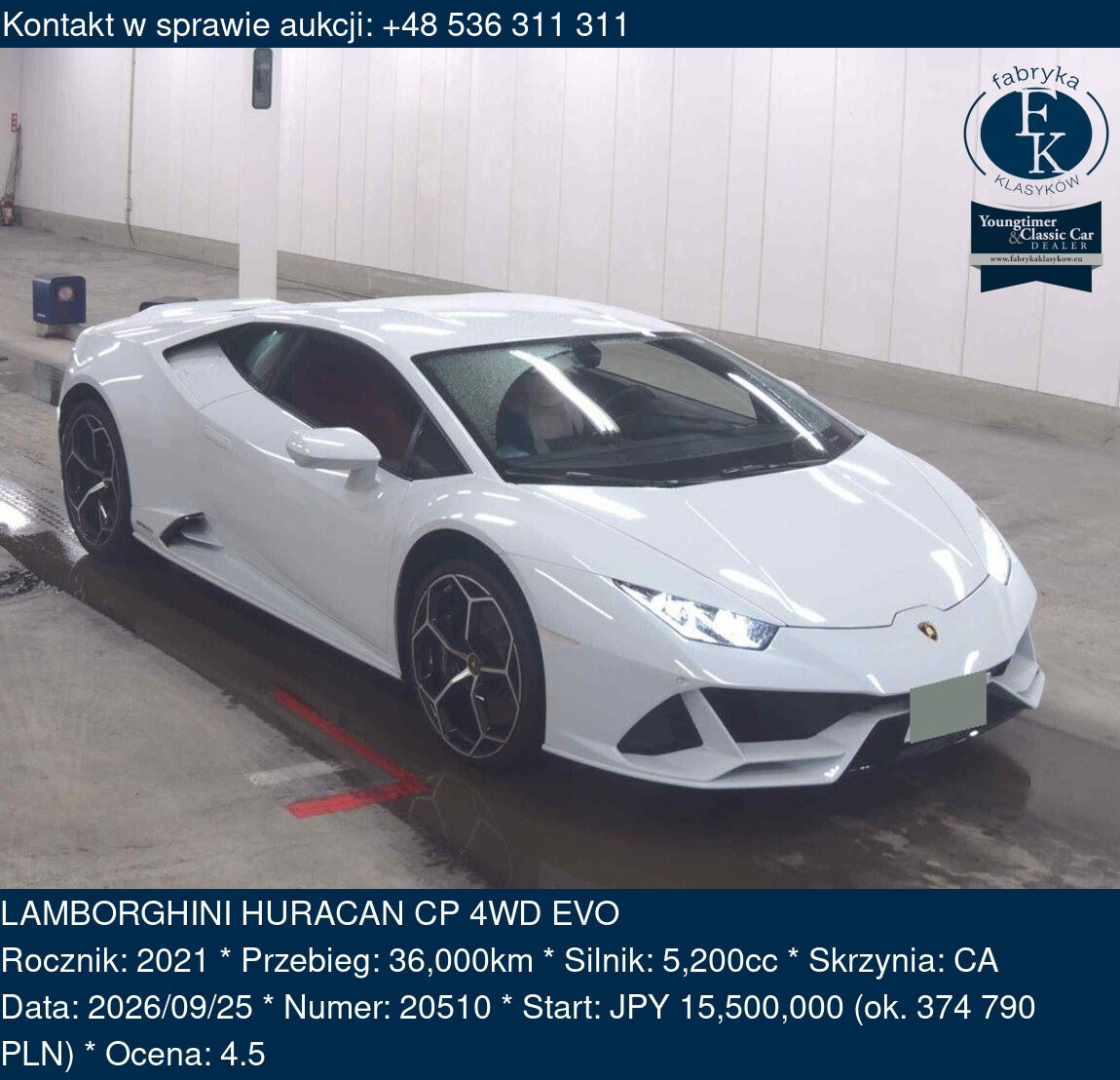 LAMBORGHINI HURACAN CP 4WD EVO 2021 - zdjęcie 2