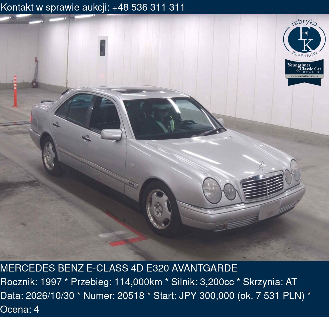 MERCEDES BENZ E-CLASS 4D E320 AVANTGARDE 1997 - zdjęcie 2