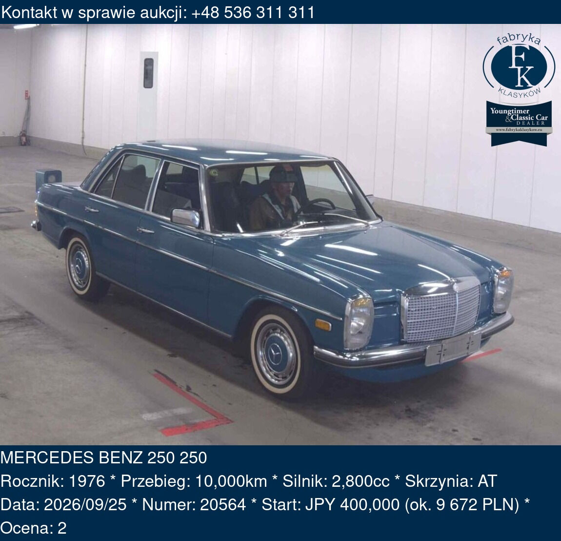 MERCEDES BENZ 250 250 1976 - zdjęcie 2