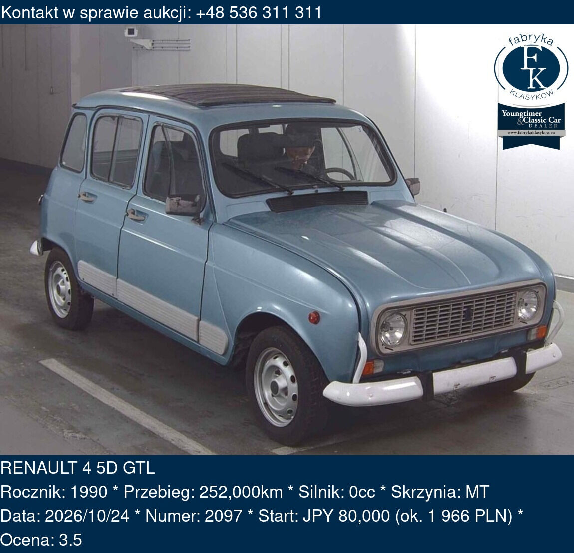 RENAULT 4 5D GTL 1990 - zdjęcie 2
