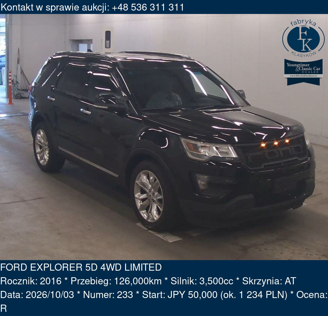 FORD EXPLORER 5D 4WD LIMITED 2016 - zdjęcie 2