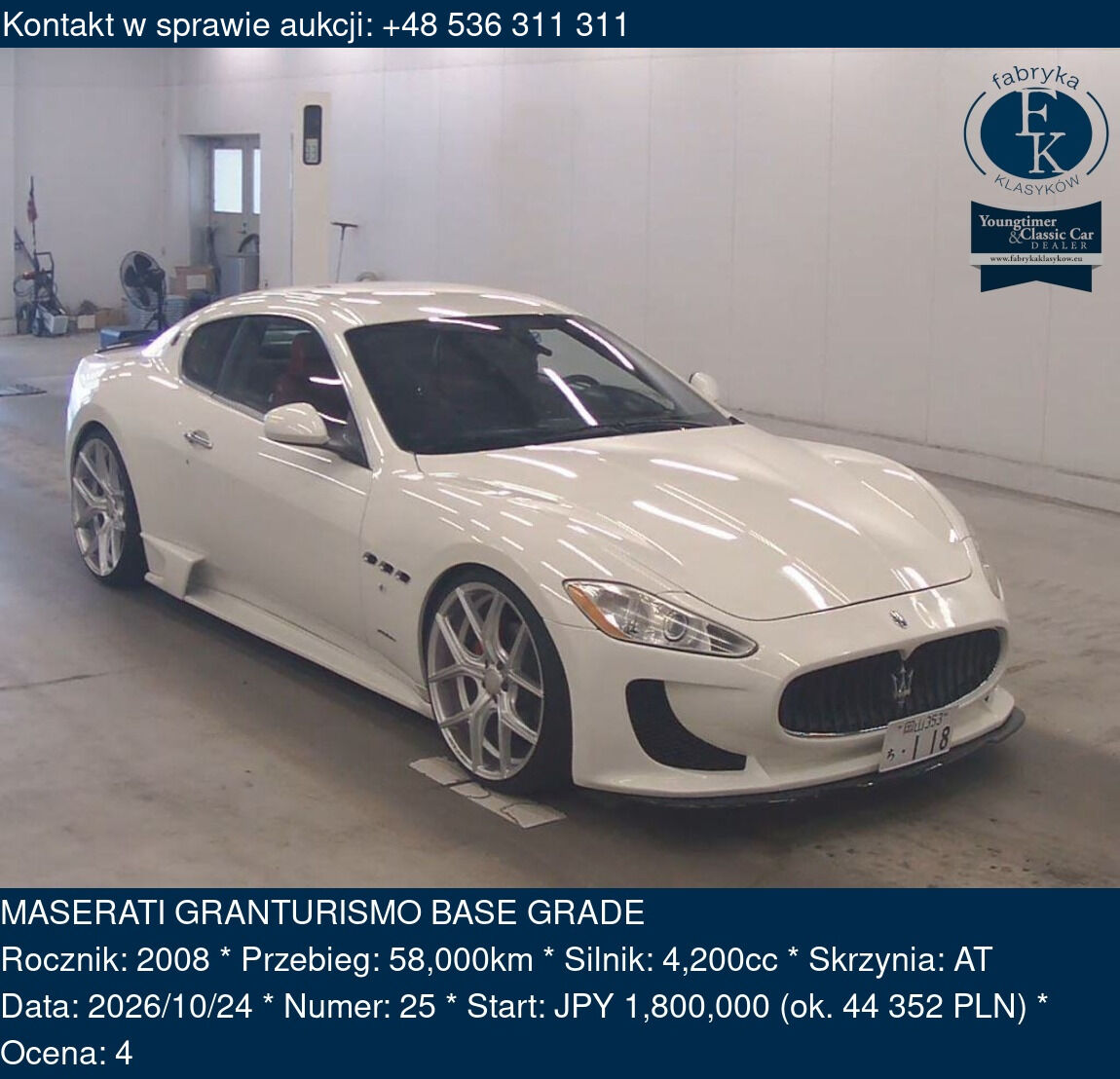 MASERATI GRANTURISMO BASE GRADE 2008 - zdjęcie 2