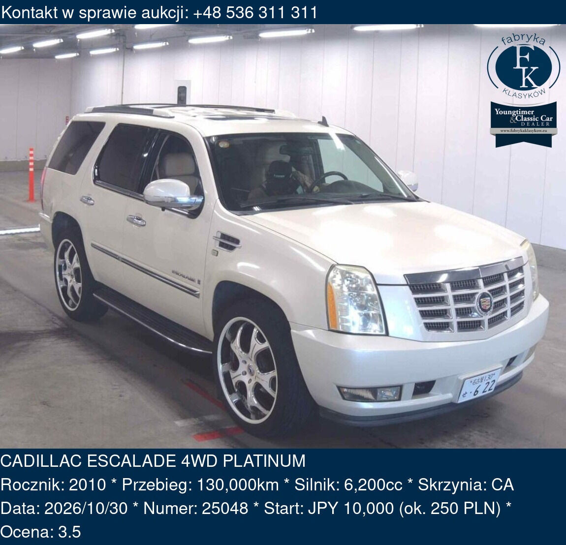 CADILLAC ESCALADE 4WD PLATINUM 2010 - zdjęcie 2