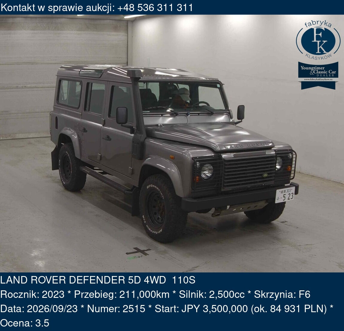 LAND ROVER DEFENDER 5D 4WD 110S 2023 - zdjęcie 2
