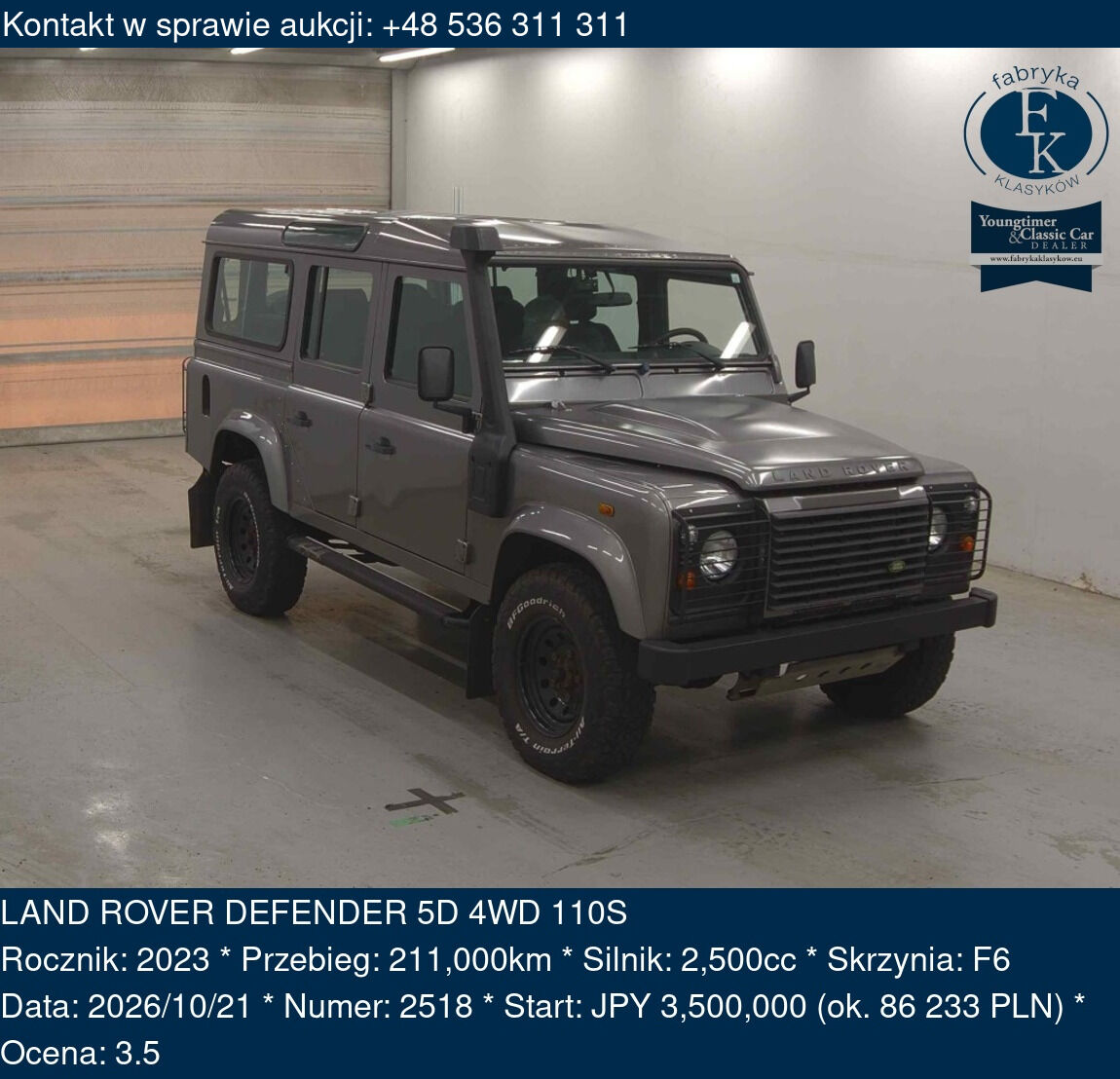 LAND ROVER DEFENDER 5D 4WD 110S 2023 - zdjęcie 2
