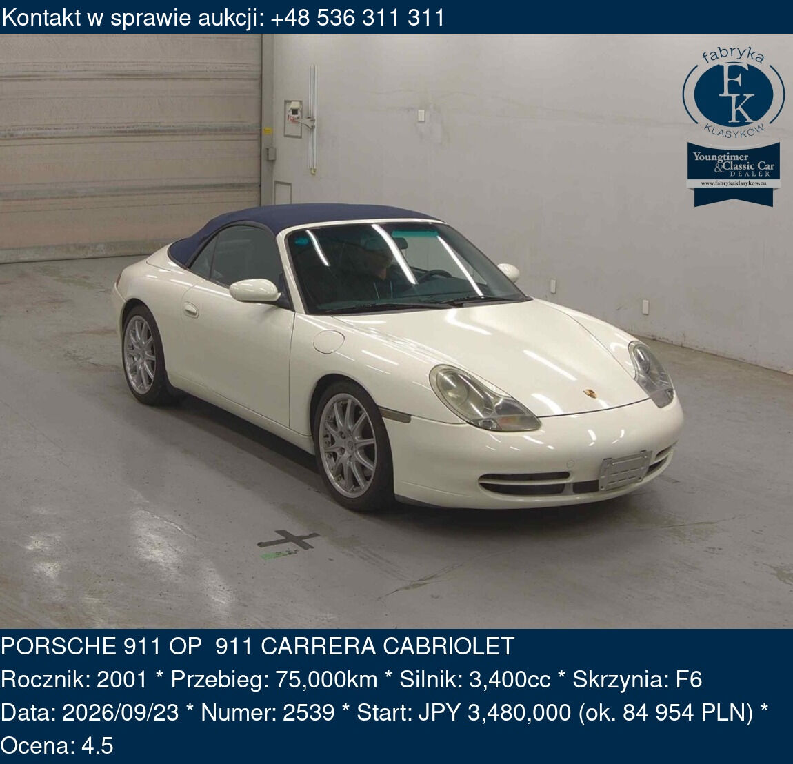 PORSCHE 911 OP 911 CARRERA CABRIOLET 2001 - zdjęcie 2