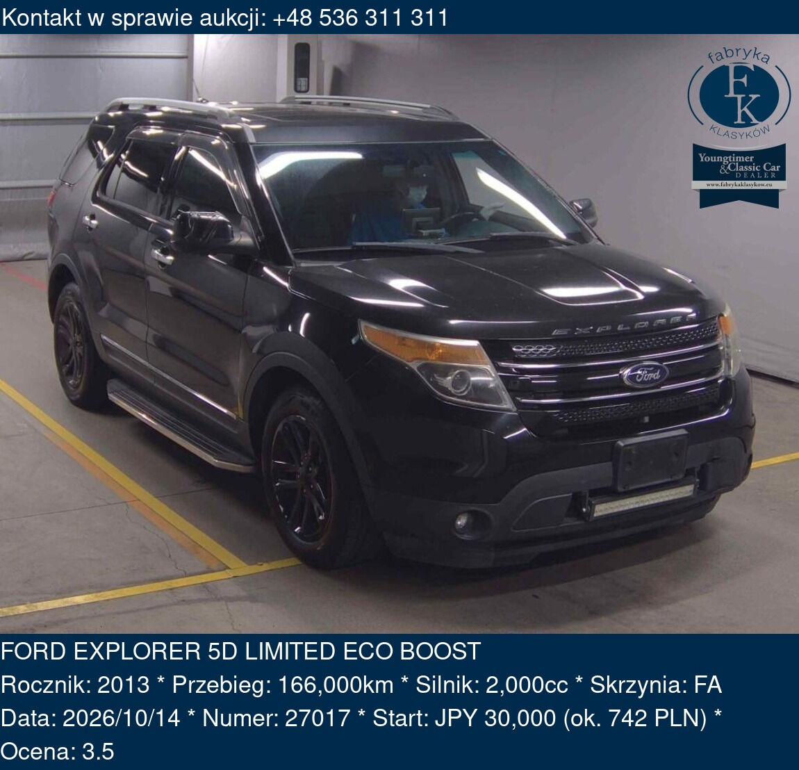 FORD EXPLORER 5D LIMITED ECO BOOST 2013 - zdjęcie 2