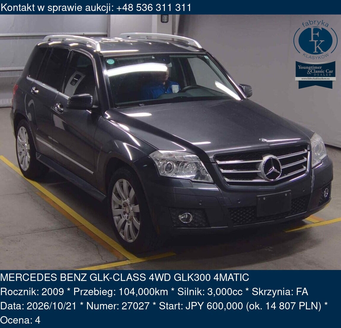 MERCEDES BENZ GLK-CLASS 4WD GLK300 4MATIC 2009 - zdjęcie 2