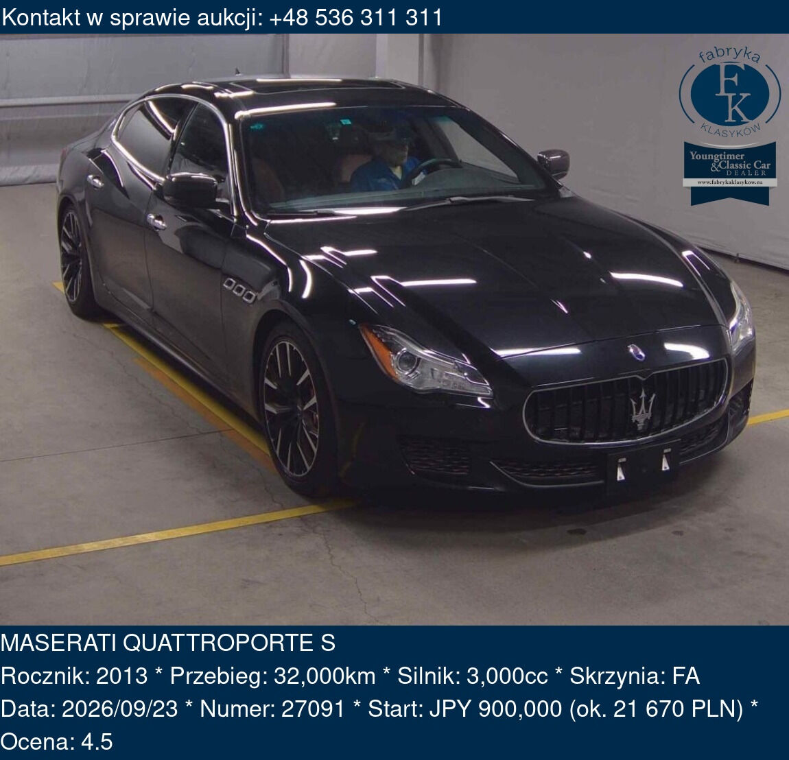 MASERATI QUATTROPORTE S 2013 - zdjęcie 2
