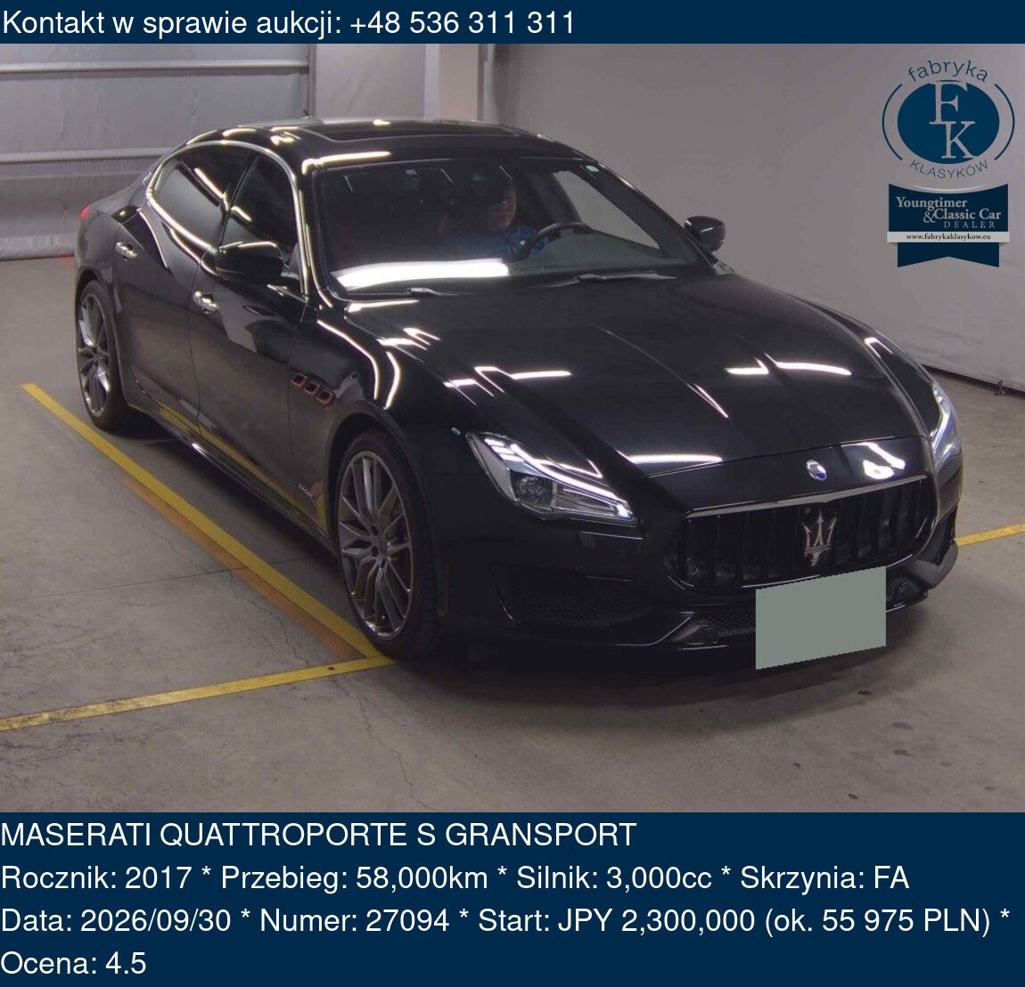 MASERATI QUATTROPORTE S GRANSPORT 2017 - zdjęcie 2