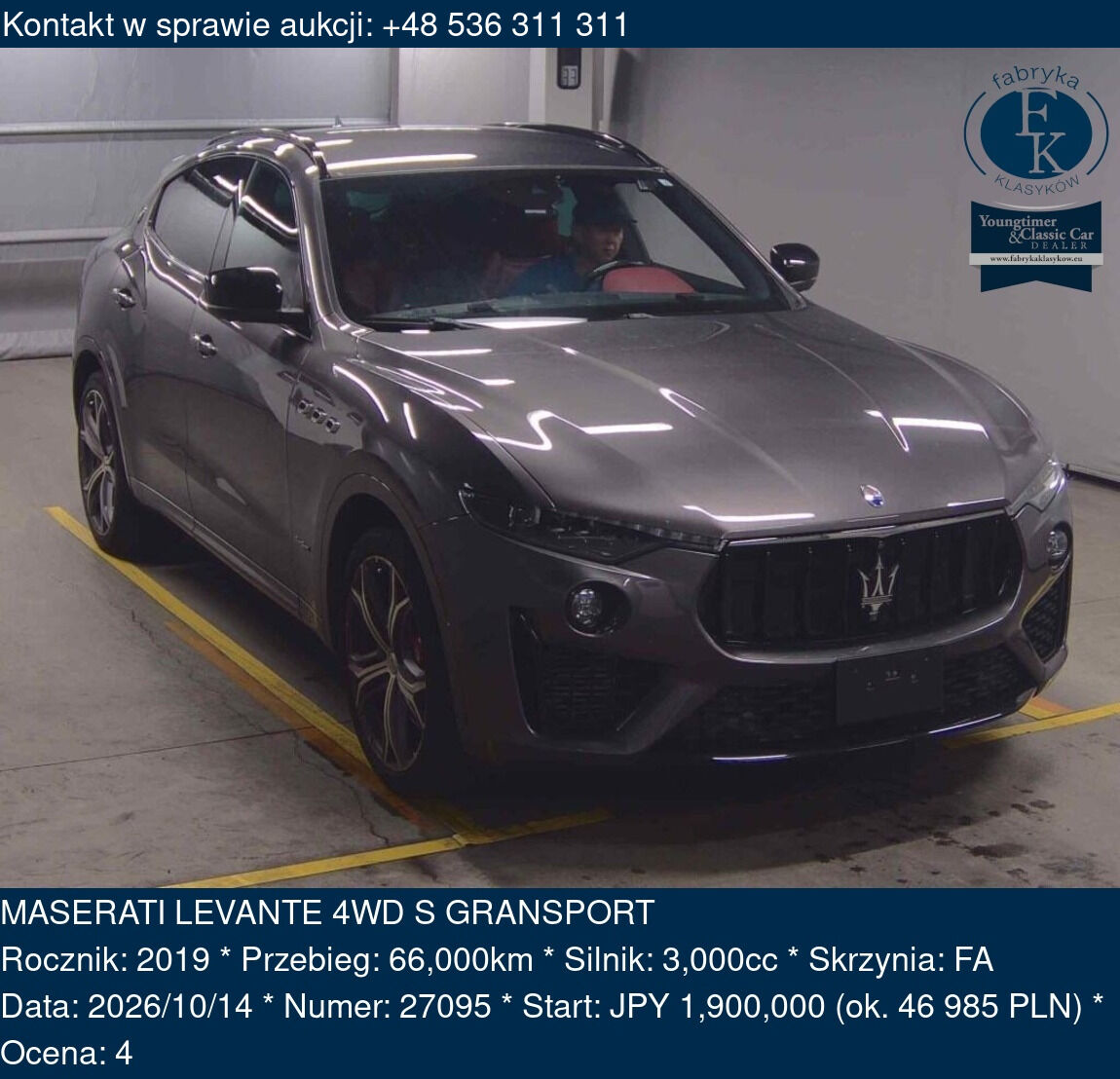 MASERATI LEVANTE 4WD S GRANSPORT 2019 - zdjęcie 2