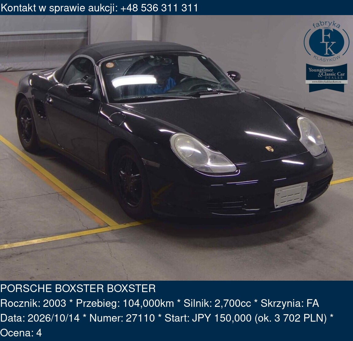 PORSCHE BOXSTER BOXSTER 2003 - zdjęcie 2