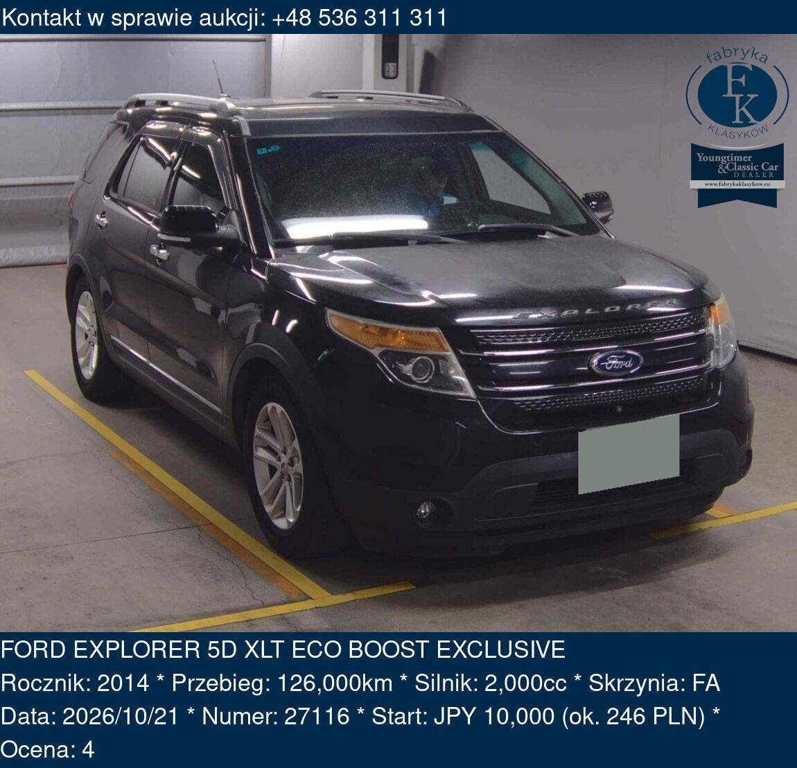FORD EXPLORER 5D XLT ECO BOOST EXCLUSIVE 2014 - zdjęcie 2
