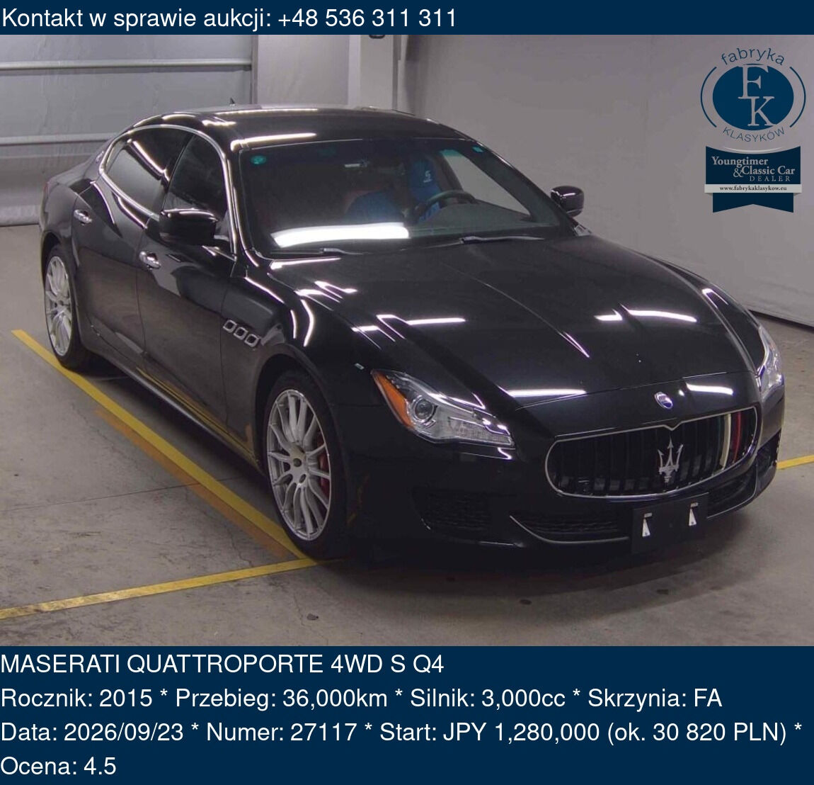 MASERATI QUATTROPORTE 4WD S Q4 2015 - zdjęcie 2