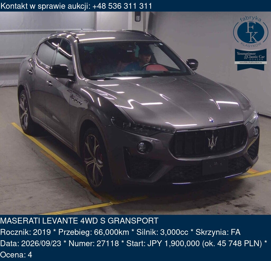 MASERATI LEVANTE 4WD S GRANSPORT 2019 - zdjęcie 2