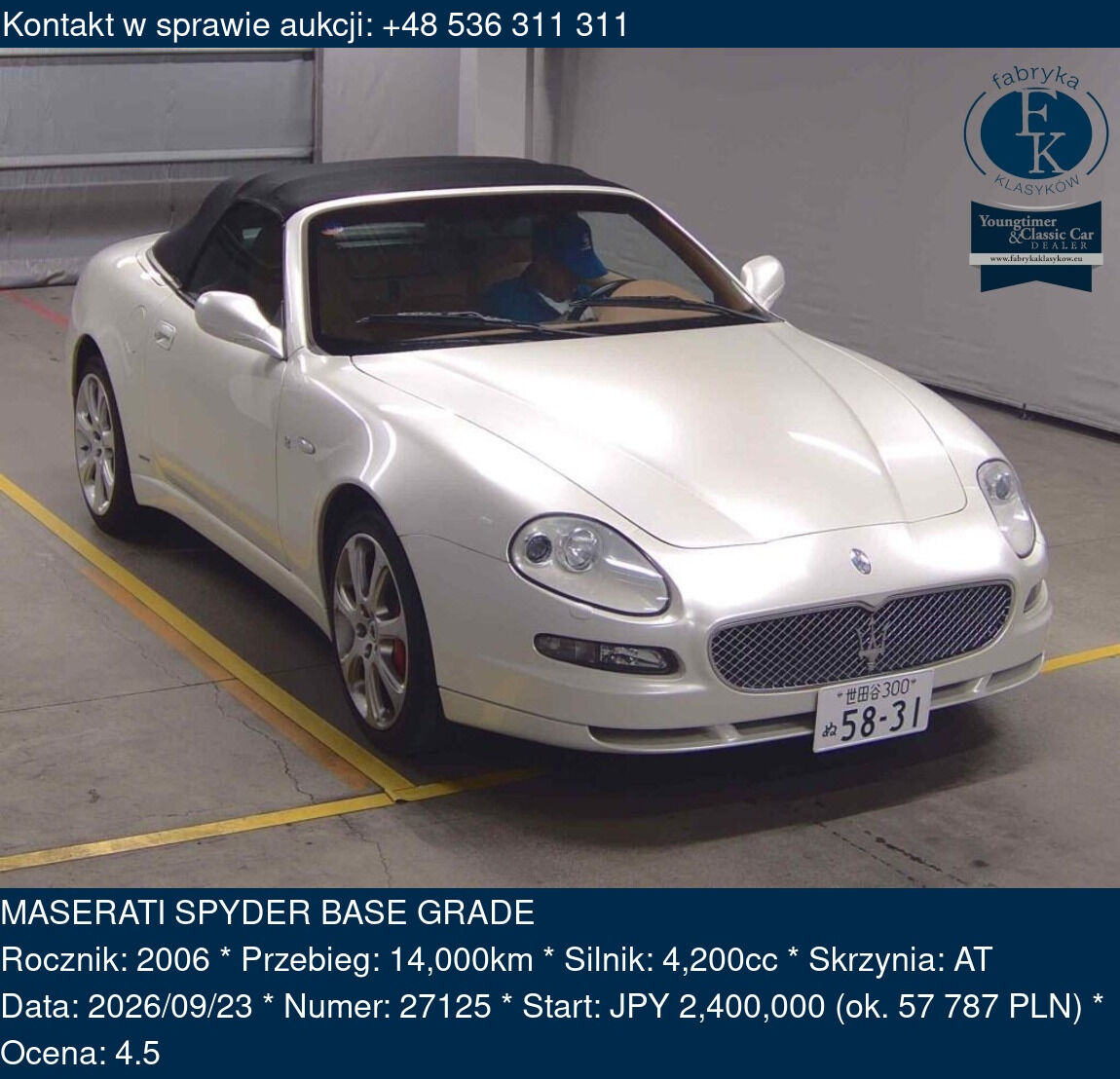 MASERATI SPYDER BASE GRADE 2006 - zdjęcie 2