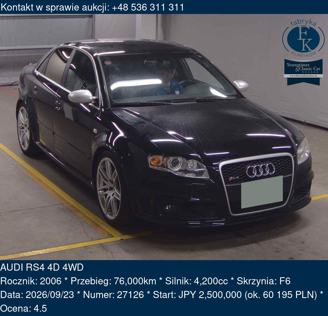 AUDI RS4 4D 4WD 2006 - zdjęcie 2