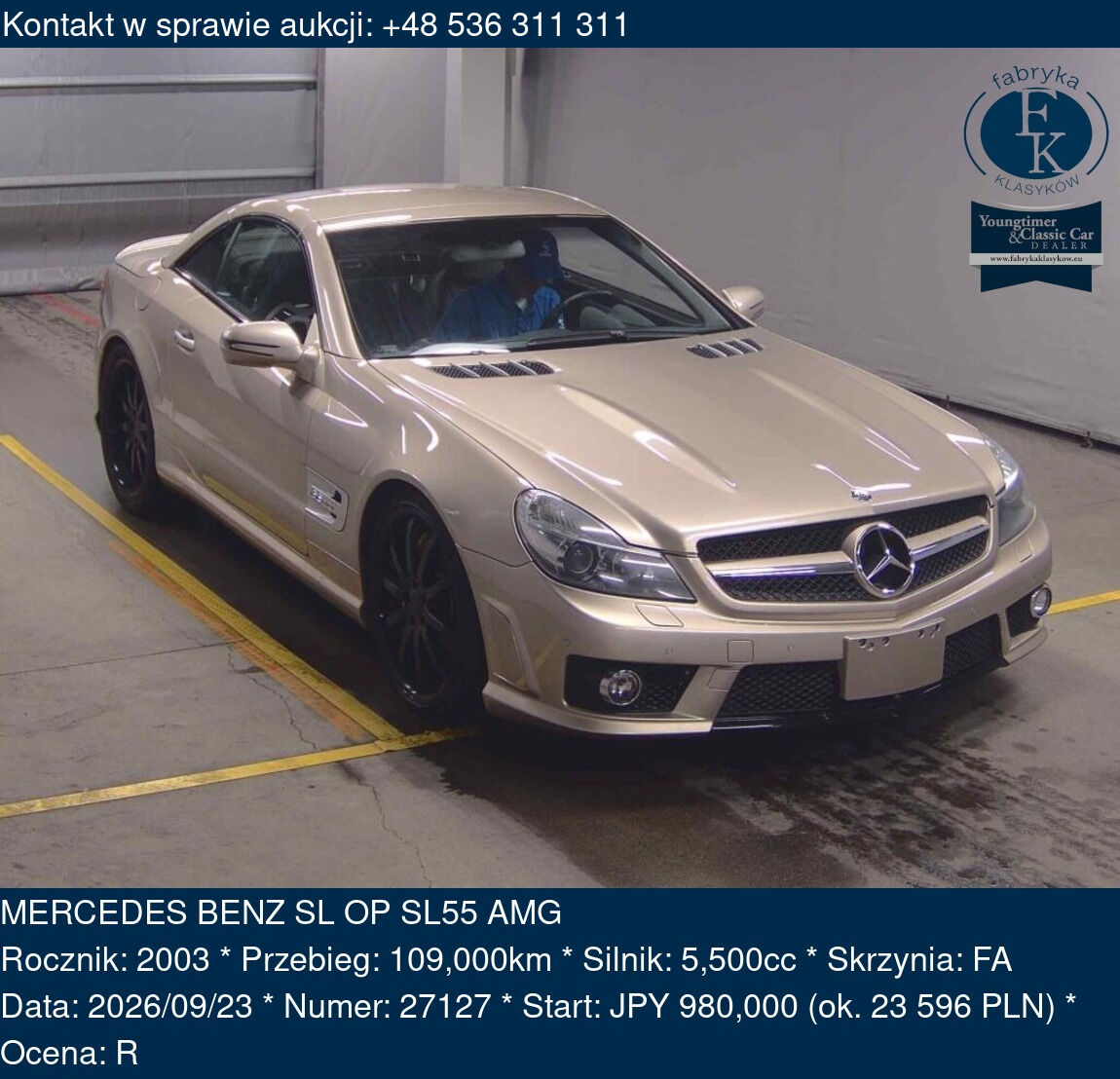 MERCEDES BENZ SL OP SL55 AMG 2003 - zdjęcie 2